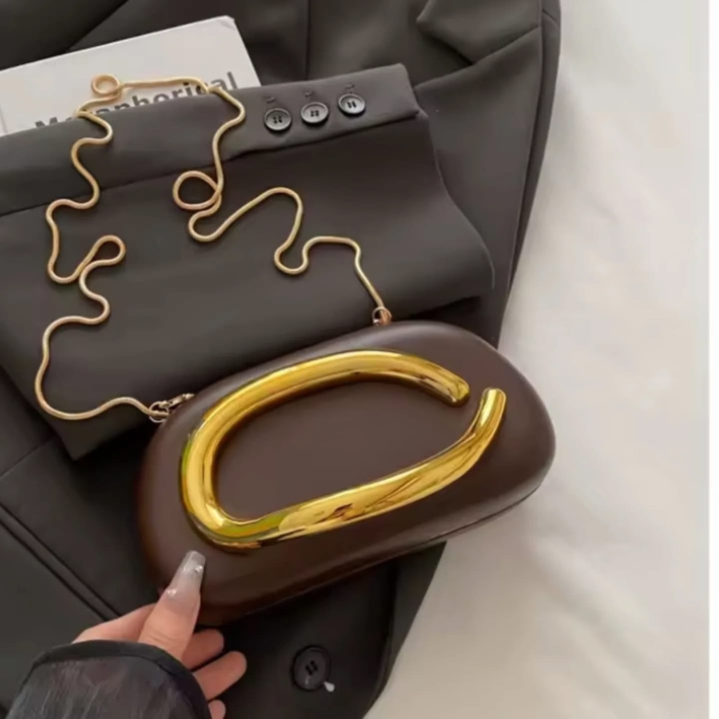 Imported Faux Leather Clutch – Stylish & Elegant