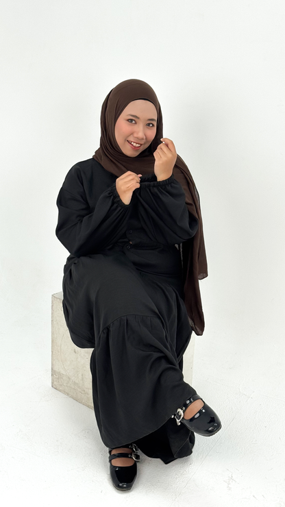 Black Linen Shirt Dress